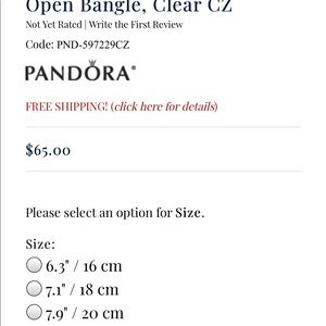 Pandora Jewelry - NWT Pandora essence silver open bangle Pandora Jewelry - NWT Pandora essence silver open bangle